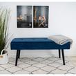 Elegáns sötétkék bársony ülőpad Elegáns sötétkék bársony ülőpad