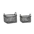 Fekete rattan füles kosár szett 2 db Fekete rattan füles kosár szett 2 db