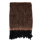 Barna és fekete rojtos takaró 130x170 cm