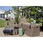 Rattan tárolókosarak bőr szíjjal 3 db-os szett