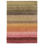 Világos színes csíkos prémium gyapjú szőnyeg 90x60 cm