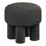 Fekete hengerlábú bouclé puff 43 cm