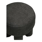 Fekete hengerlábú bouclé puff 43 cm