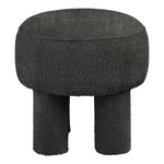 Fekete hengerlábú bouclé puff 43 cm