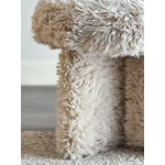 Bézs puha szőrű puff 43 cm