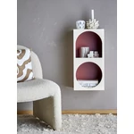 Fehér és bordó fali polc