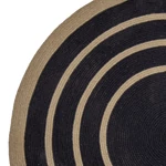 Fekete és natúr kör alakú szőnyeg ø120 cm