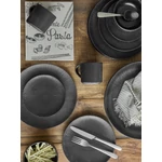 Fekete kerámia 4 személyes étkészlet