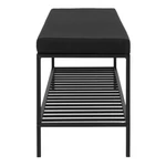 Fekete ülőpad párnával és ráccsal