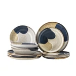 Kék mintás kerámia 4 személyes étkészlet