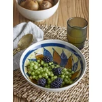 Kézzel festett mintás kerámia tál szett