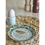 Kézzel festett zöld szegélyű madaras tányér 6 db