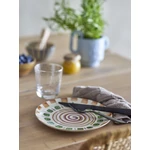 Lila és zöld mintás kerámia tányér 6 db