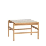 Mentazöld csempés nagy tölgyfa asztal