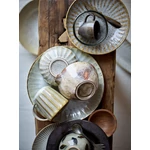 Natúr mintás kerámia reggelizőtál 6 db