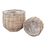 Rattan bélelt kosár 2 db