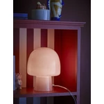 Rózsaszín üveg gomba alakú asztali lámpa