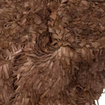 Sötétbarna rojtokból álló bőr szőnyeg 180x120 cm