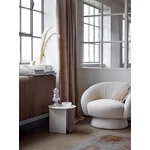 Szürke fém kisasztal újságtartóval