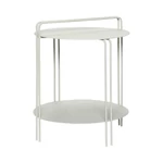 Szürke fém polcos kisasztal