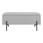 Szürke textil tárolós pad 95 cm