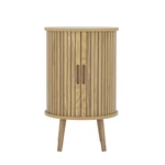 Tolóajtós kerek fa éjjeliszekrény