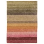 Világos színes csíkos prémium gyapjú szőnyeg 140x200 cm