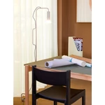 Világosszürke görgős állólámpa 154 cm