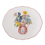 Virág mintás kerámia lapostányér szett 17x20 cm