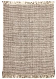 Barna és fehér prémium gyapjú szőnyeg 90x60 cm