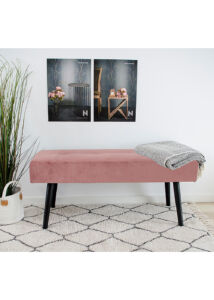 Elegáns rózsaszín bársony ülőpad