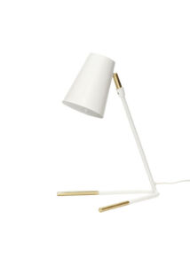 Fehér és réz színű asztali lámpa