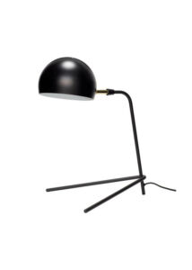 Fekete kerek búrájú asztali lámpa
