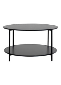 Fekete kétszintes kisasztal ø80 cm
