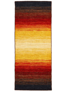 Fekete és narancs színű prémium kilim szőnyeg 200x80 cm