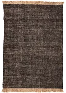 Fekete prémium gyapjú szőnyeg 200x80 cm