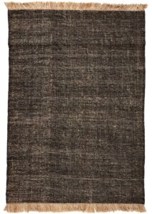 Fekete prémium gyapjú szőnyeg 200x80 cm