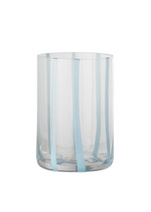 Kék csíkos üveg vizespohár 6 db