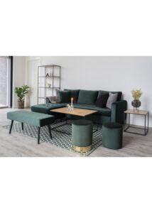 Modern fa színű szögletes kisasztal