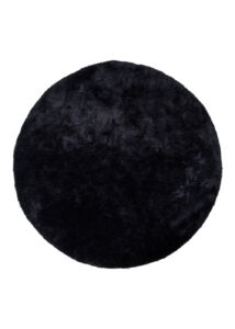 Modern fekete kör alakú szőnyeg Ø120 cm