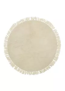 Natúr kör alakú gyapjú szőnyeg Ø110cm