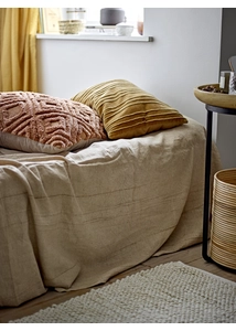 Natúr lenvászon ágytakaró, terítő 200x150 cm