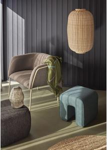 Natúr rattan óriás ovális függőlámpa 75 cm