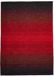 Vörös és fekete prémium kilim szőnyeg 90x60 cm
