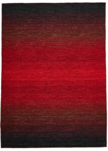 Vörös és fekete prémium kilim szőnyeg 90x60 cm