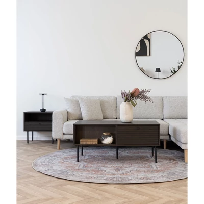 Fekete keretes tükör ø80 cm