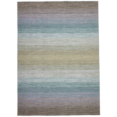 Kék és szürke gyapjú kilim szőnyeg 300 x 80 cm