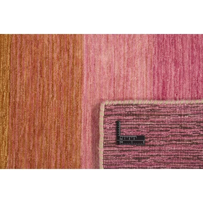 Világos színes csíkos prémium gyapjú szőnyeg 90x60 cm