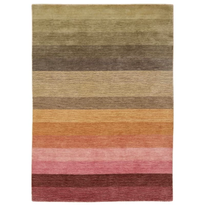 Világos színes csíkos prémium gyapjú szőnyeg 90x60 cm