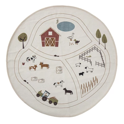 Farm mintás kör alakú gyerek szőnyeg 130 cm